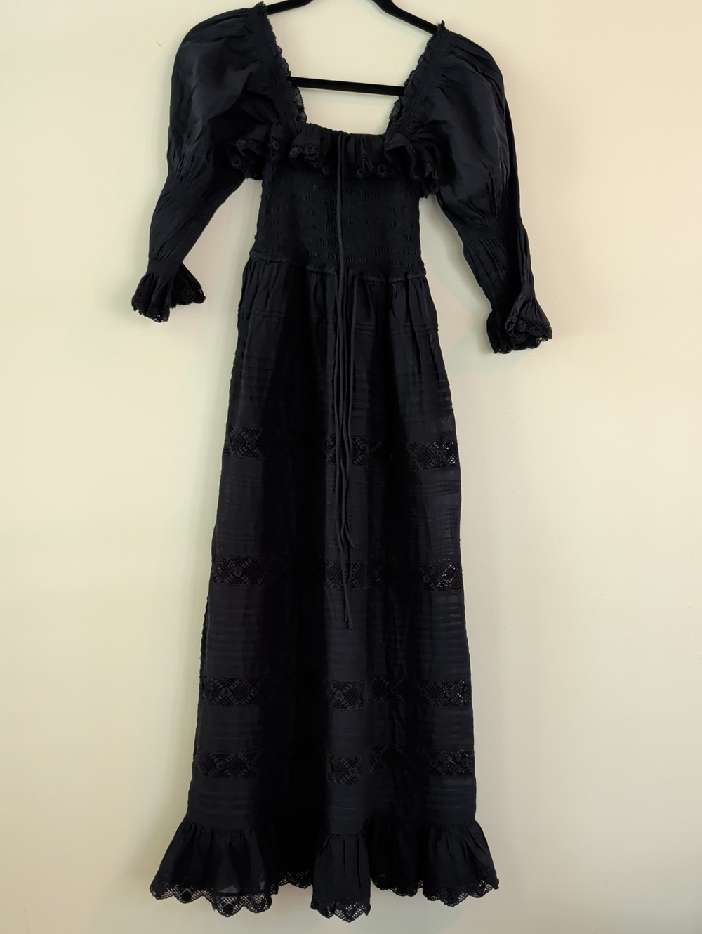 Doen Blue Izabal Maxi Dress with Puff Sleeves